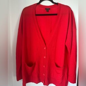 Red Merino Wool Blend Sweater halogen xxl women